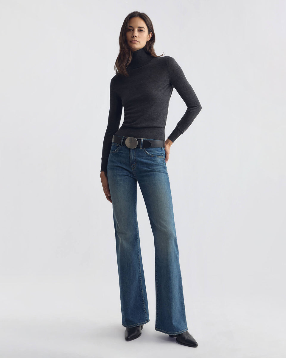 LARKIN WOOL SWEATER IN ONYX HEATHER