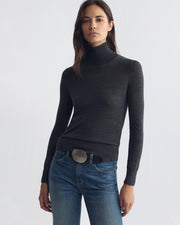 LARKIN WOOL SWEATER IN ONYX HEATHER