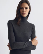 LARKIN WOOL SWEATER IN ONYX HEATHER