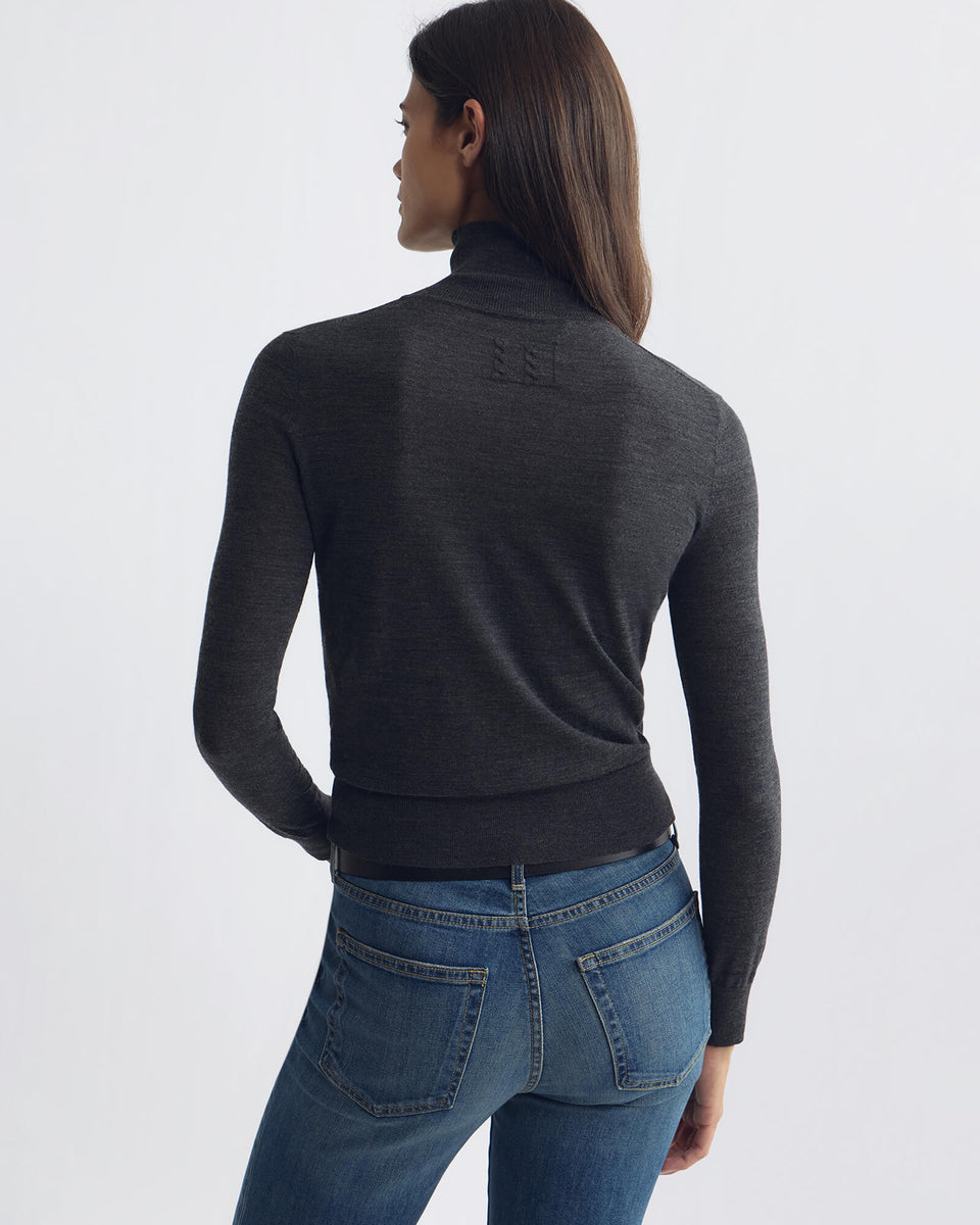 LARKIN WOOL SWEATER IN ONYX HEATHER