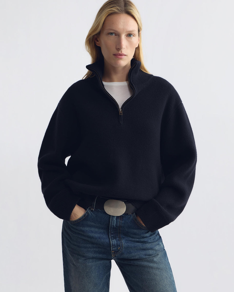 AXEL WOOL SWEATER IN DARK NAVY