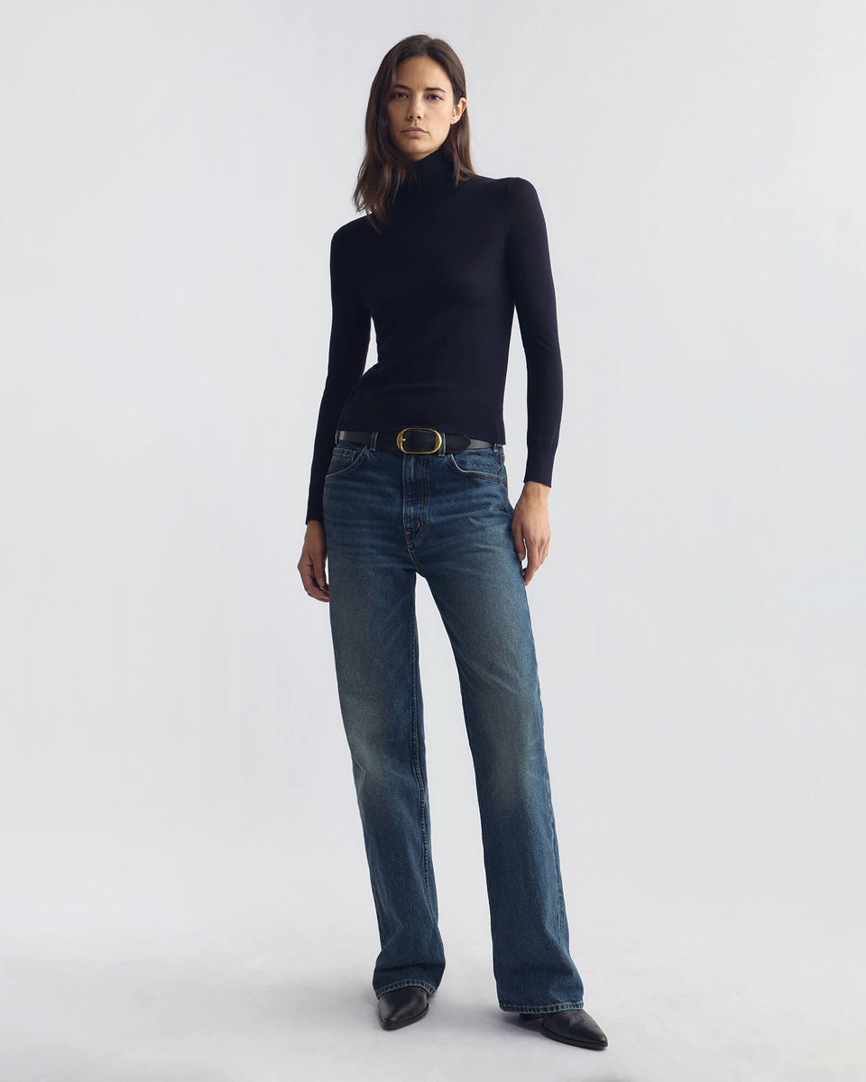 LARKIN WOOL SWEATER IN DARK NAVY