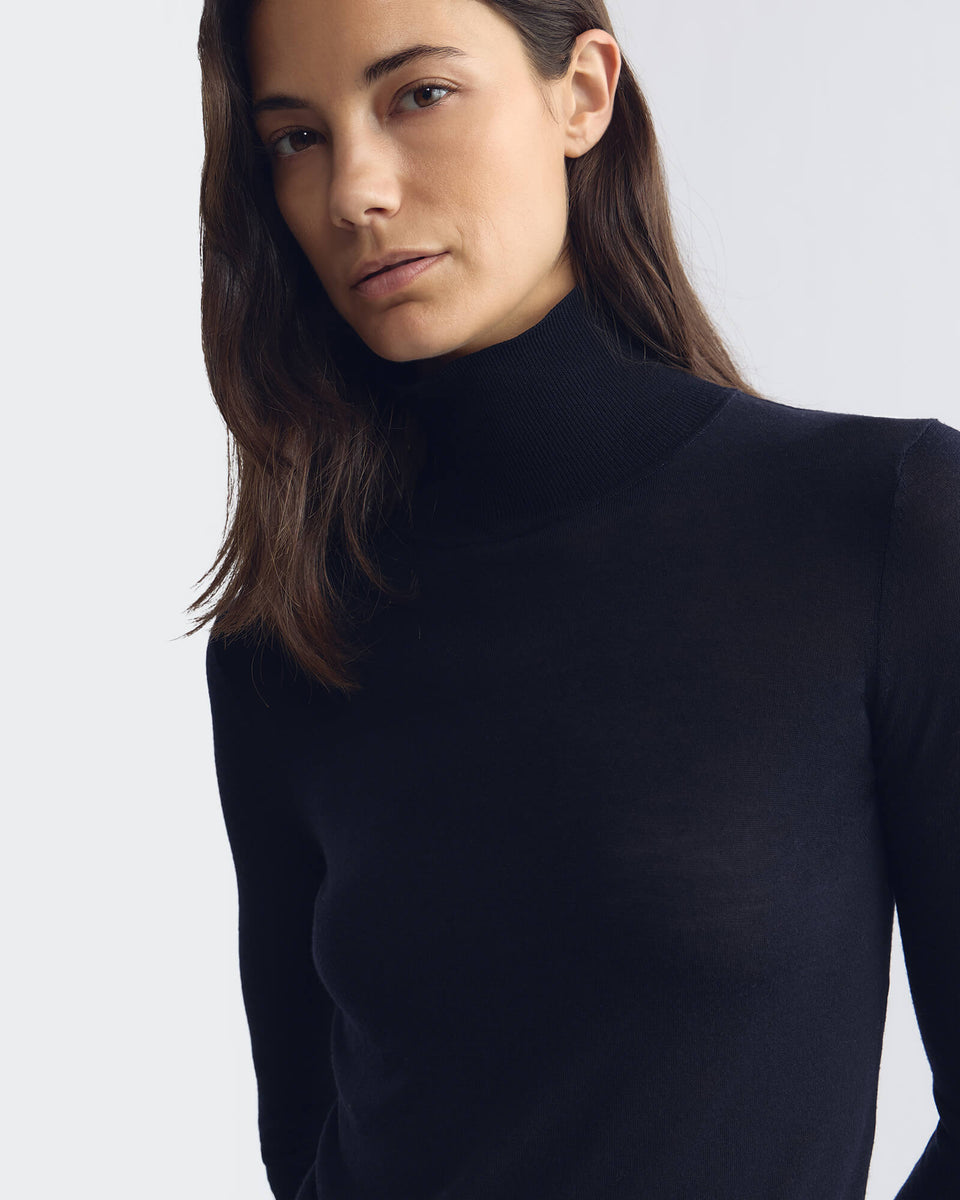 LARKIN WOOL SWEATER IN DARK NAVY