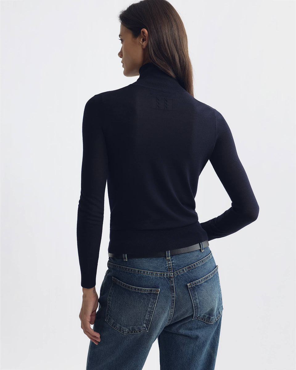 LARKIN WOOL SWEATER IN DARK NAVY