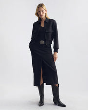 MARIHA WOOL SKIRT IN DARK CHARCOAL