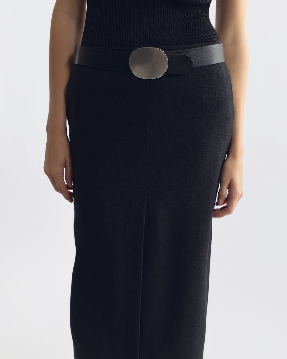 MARIHA WOOL SKIRT IN DARK CHARCOAL