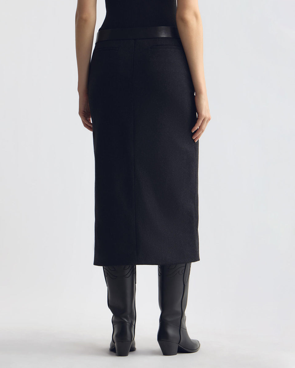 MARIHA WOOL SKIRT IN DARK CHARCOAL