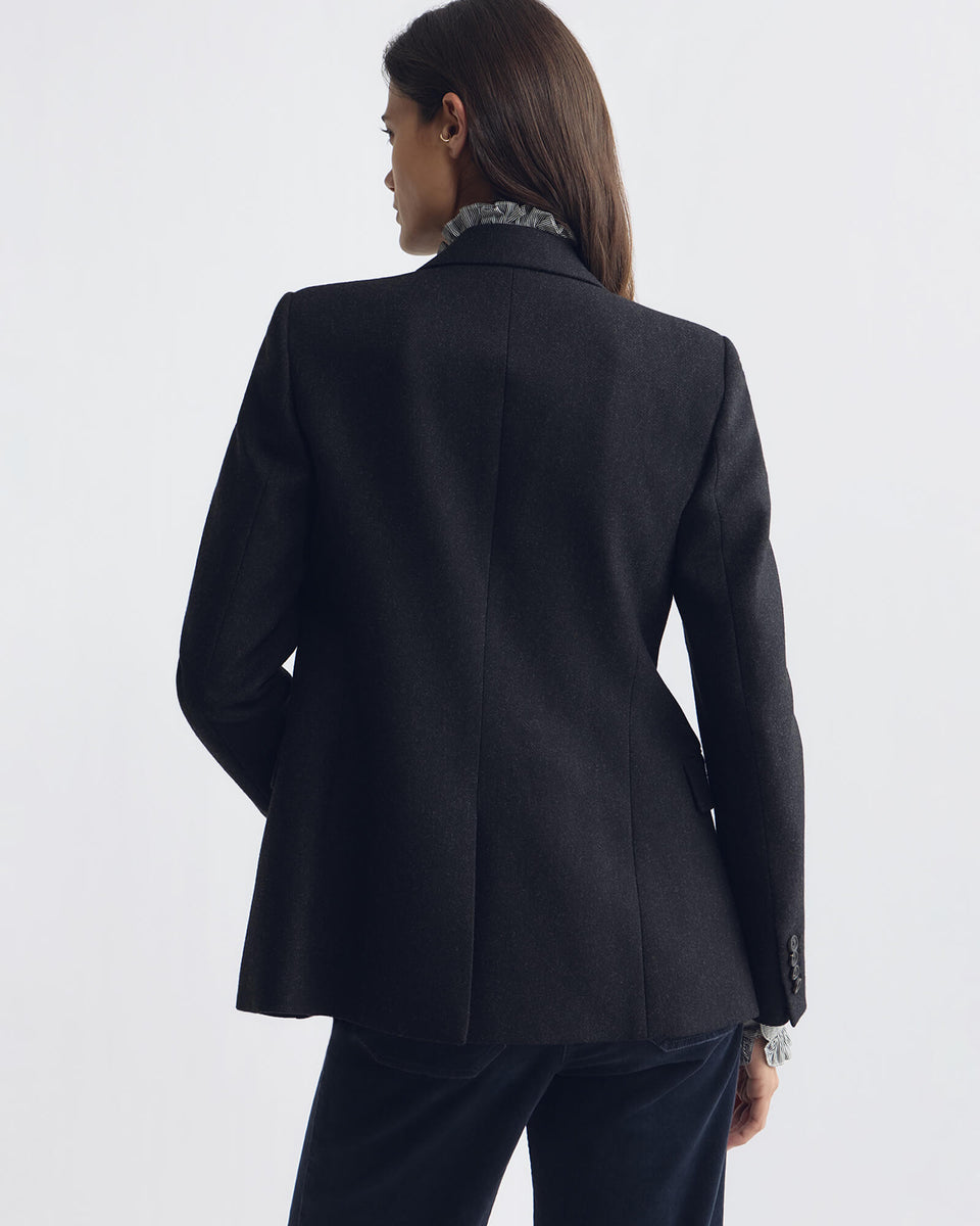 ANABEL WOOL BLAZER IN DARK CHARCOAL