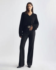 BETHANY WOOL PANT IN DARK CHARCOAL