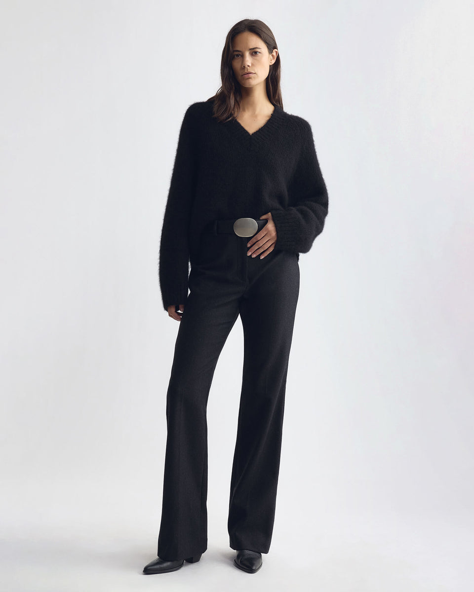 BETHANY WOOL PANT IN DARK CHARCOAL