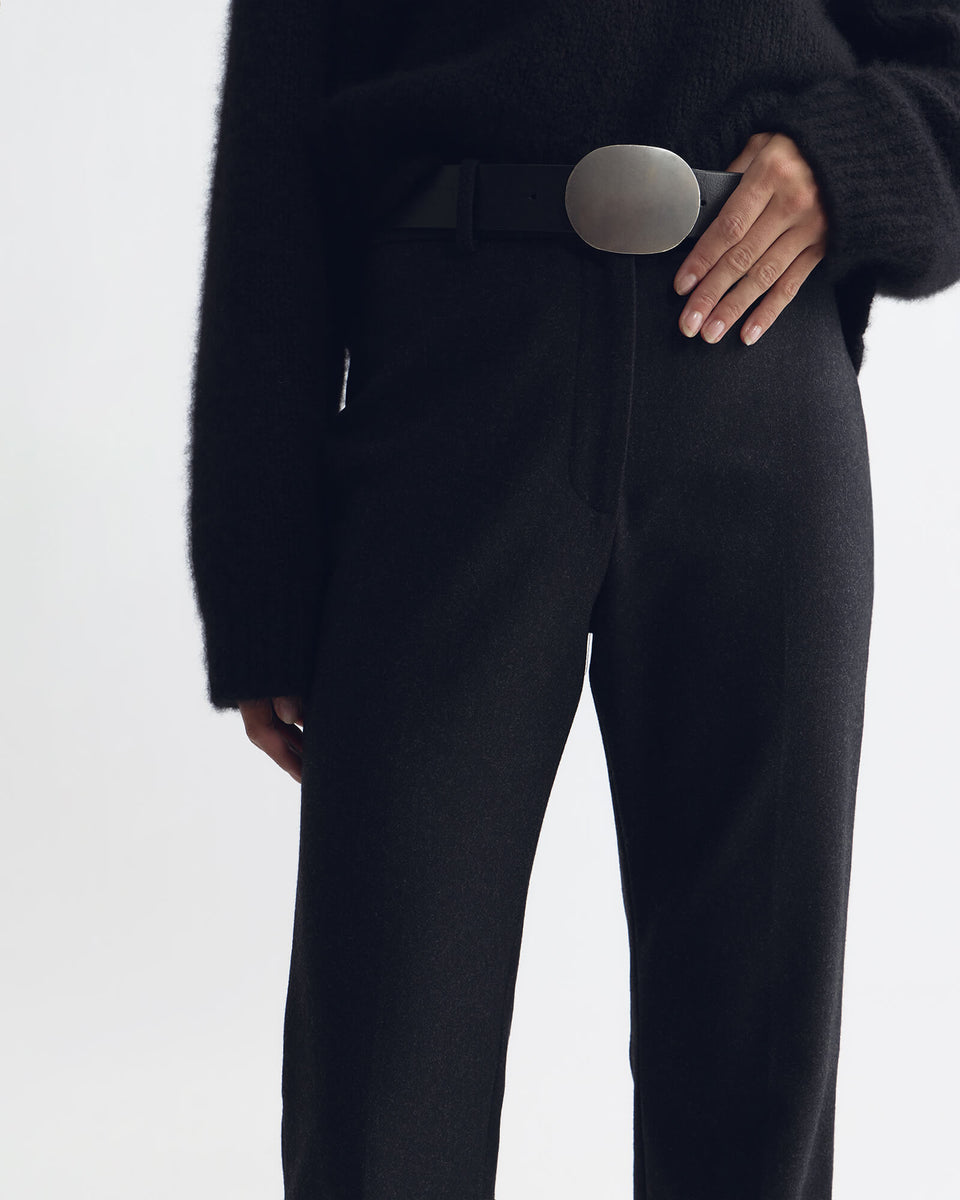 BETHANY WOOL PANT IN DARK CHARCOAL