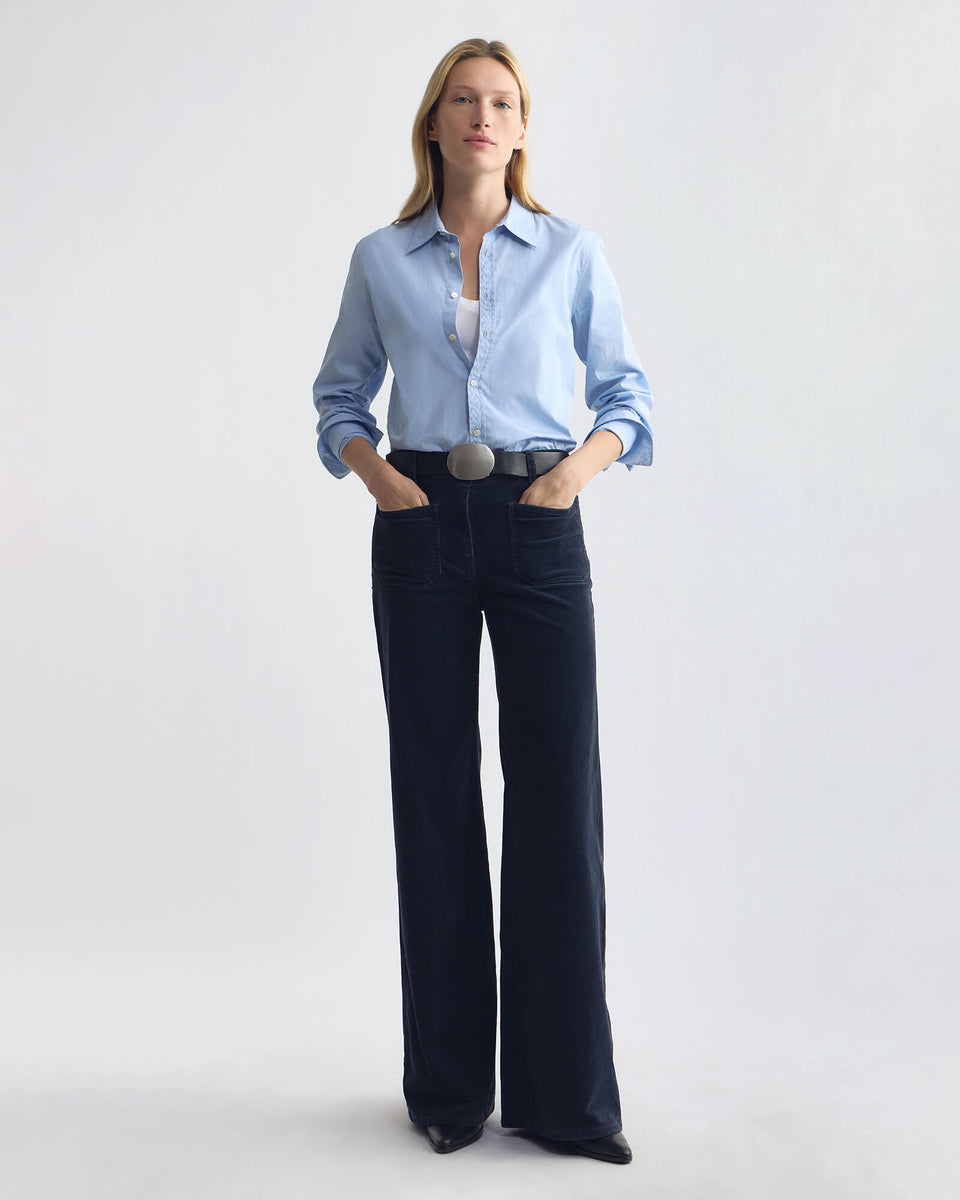 FLORENCE CORDUROY PANT IN SERVICE BLUE