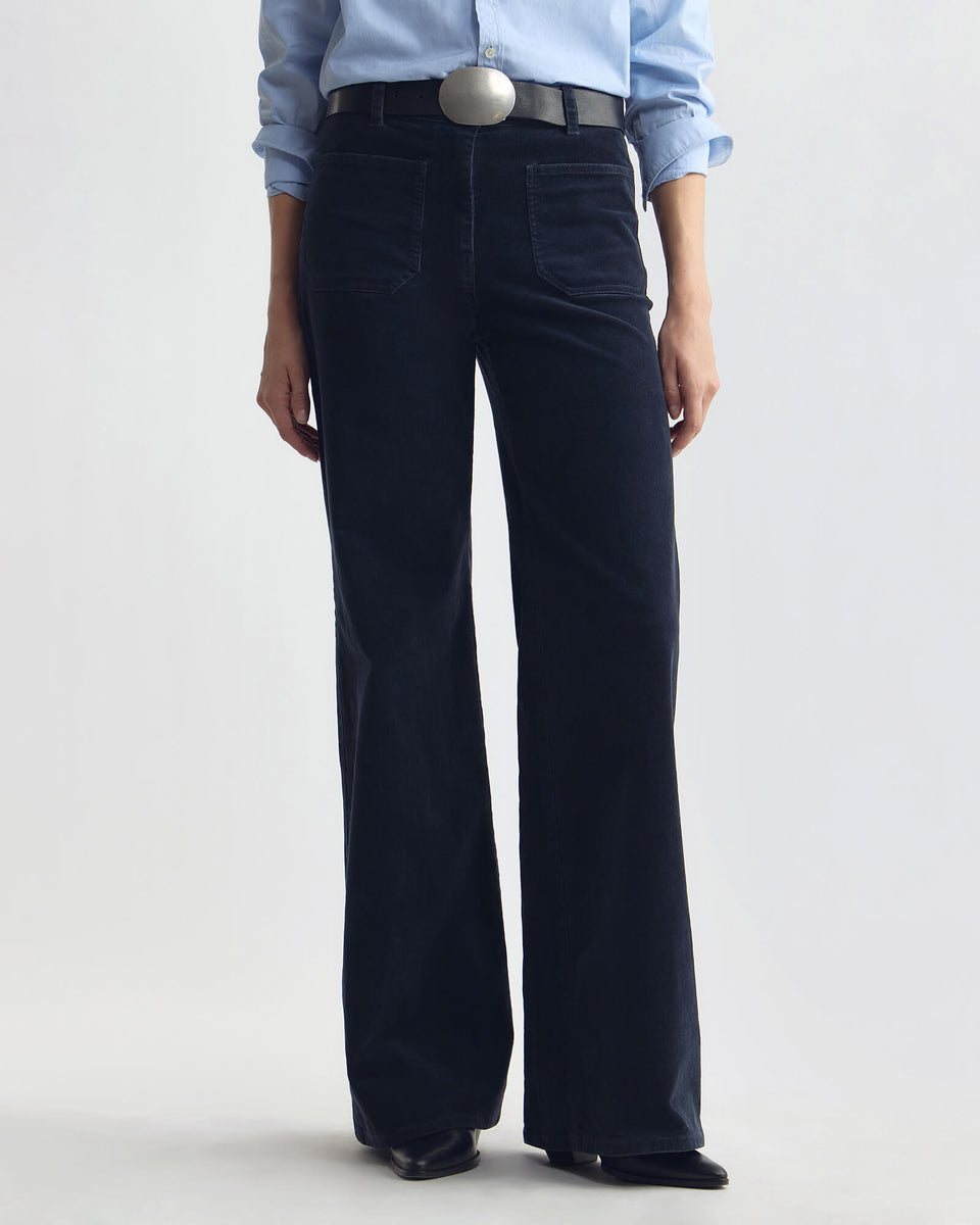 FLORENCE CORDUROY PANT IN SERVICE BLUE