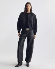 MCGUIRE NYLON BOMBER JACKET IN BLACK