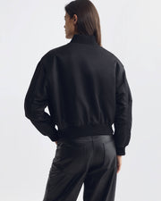 MCGUIRE NYLON BOMBER JACKET IN BLACK
