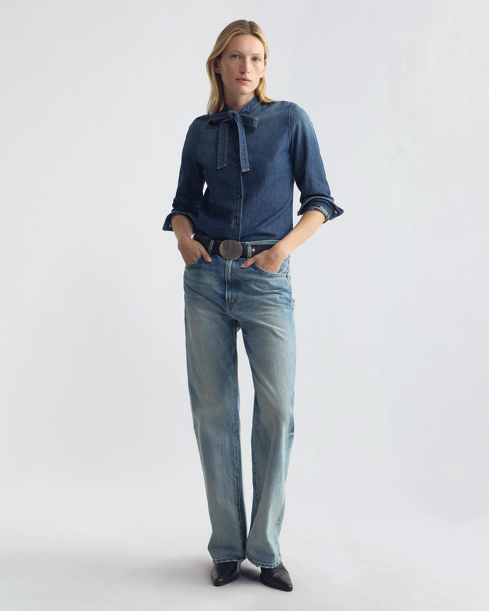 SUZETTE DENIM SHIRT IN CLASSIC WASH