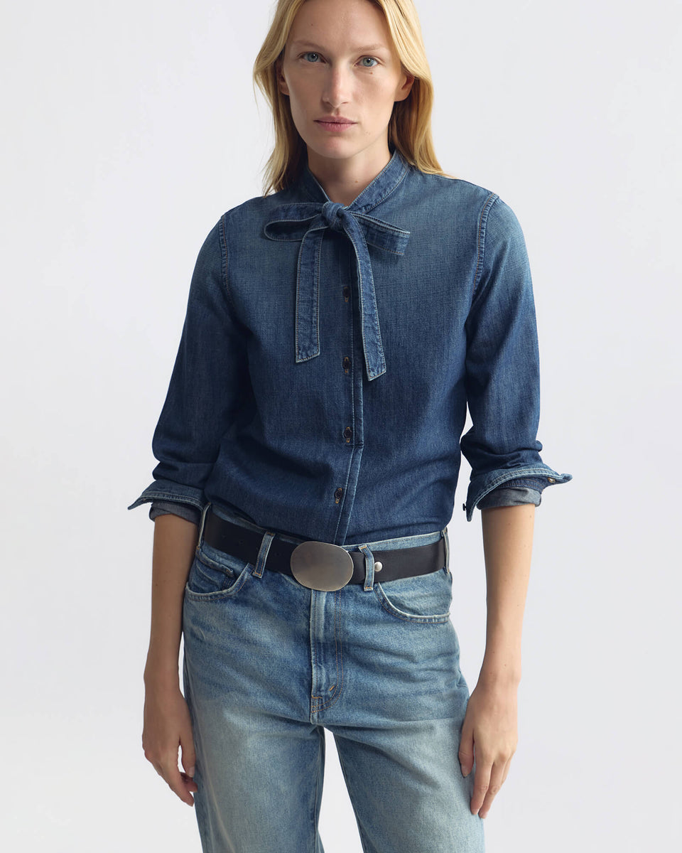 SUZETTE DENIM SHIRT IN CLASSIC WASH