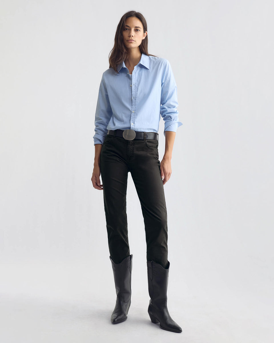 LORIMER COTTON PANT IN JET BLACK