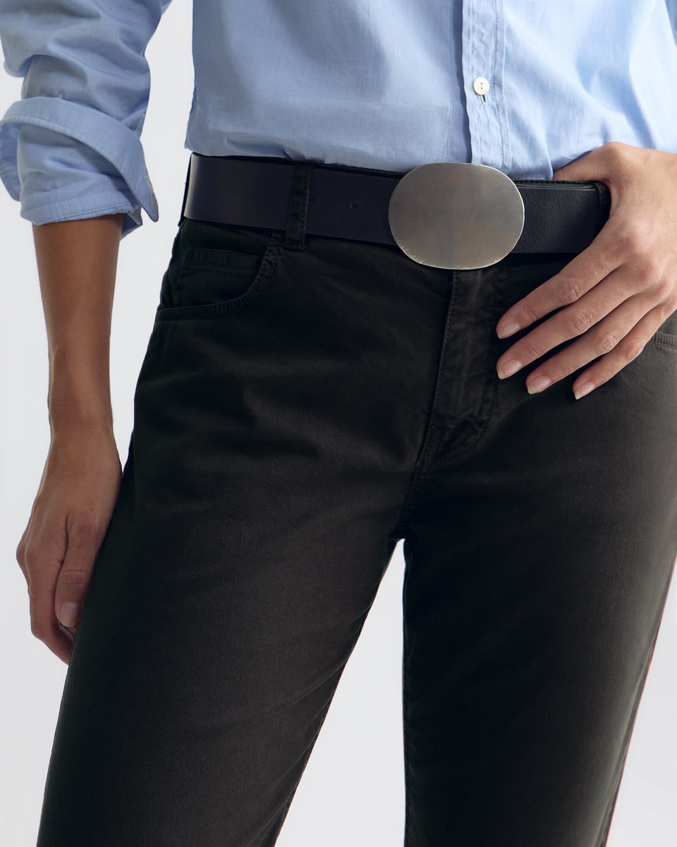 LORIMER COTTON PANT IN JET BLACK