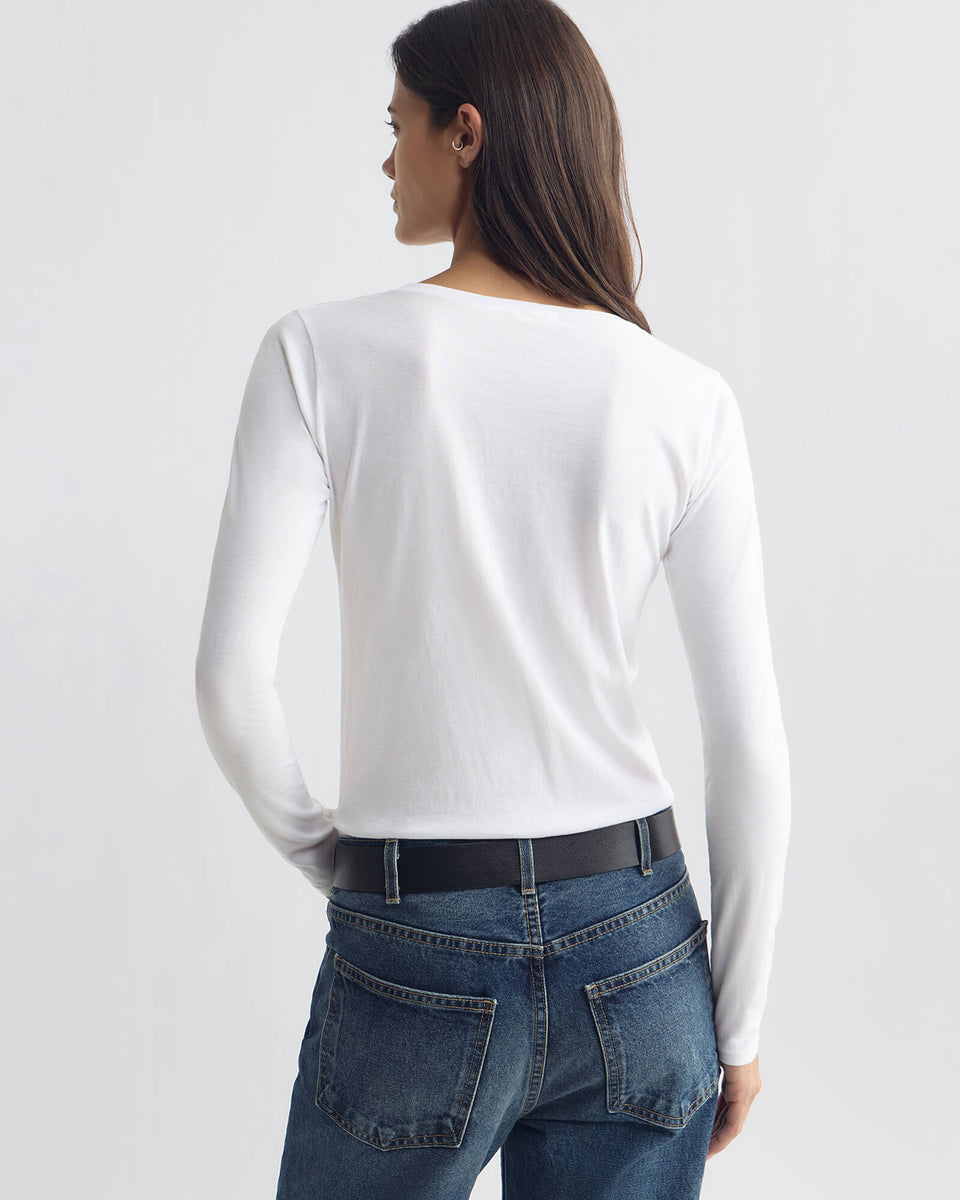 RAITT LONG SLEEVE SHIRT IN WHITE
