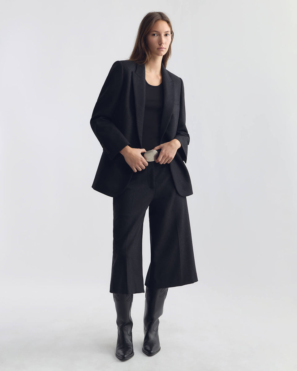 ILFORD GAUCHO WOOL PANT IN DARK CHARCOAL