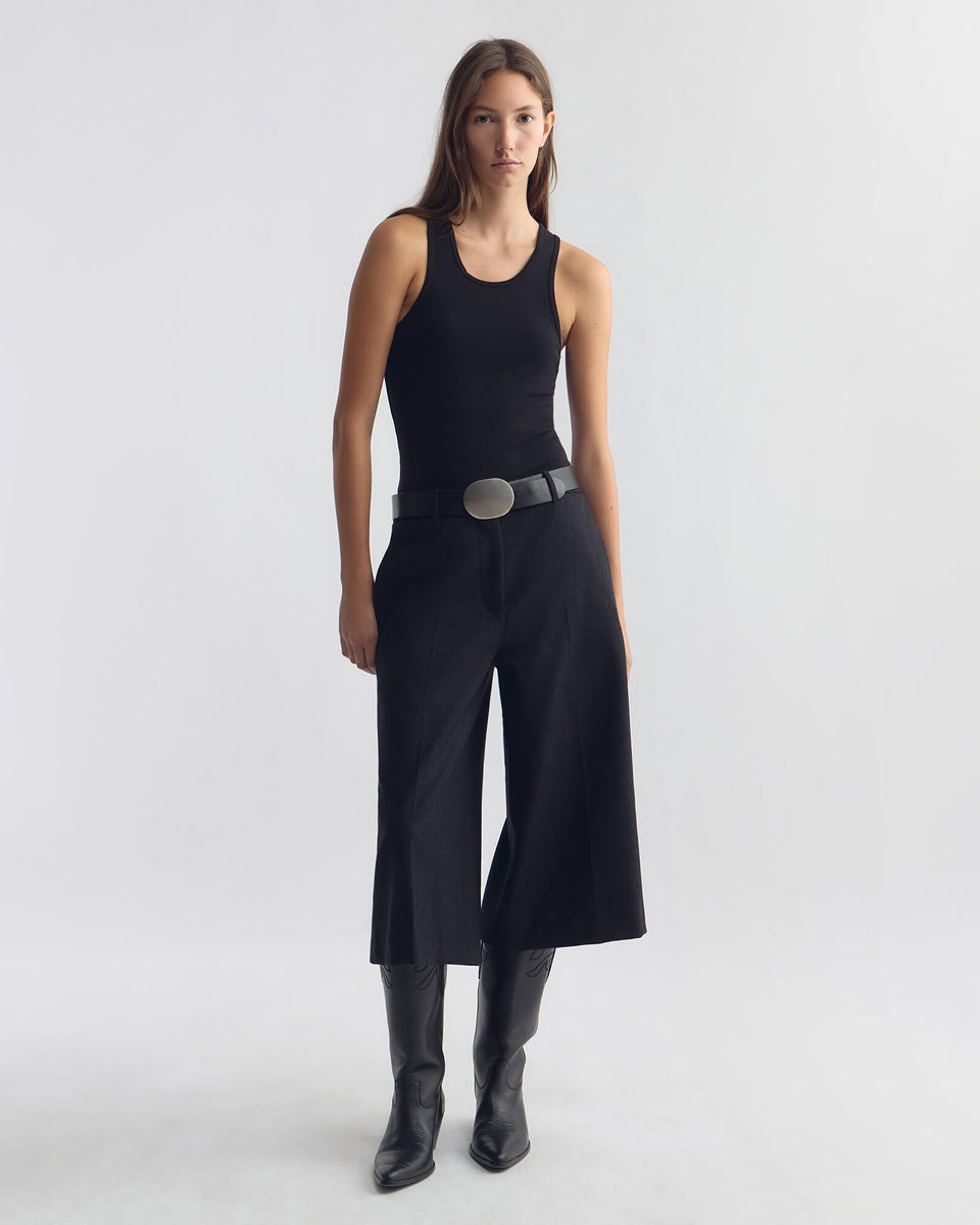 ILFORD GAUCHO WOOL PANT IN DARK CHARCOAL