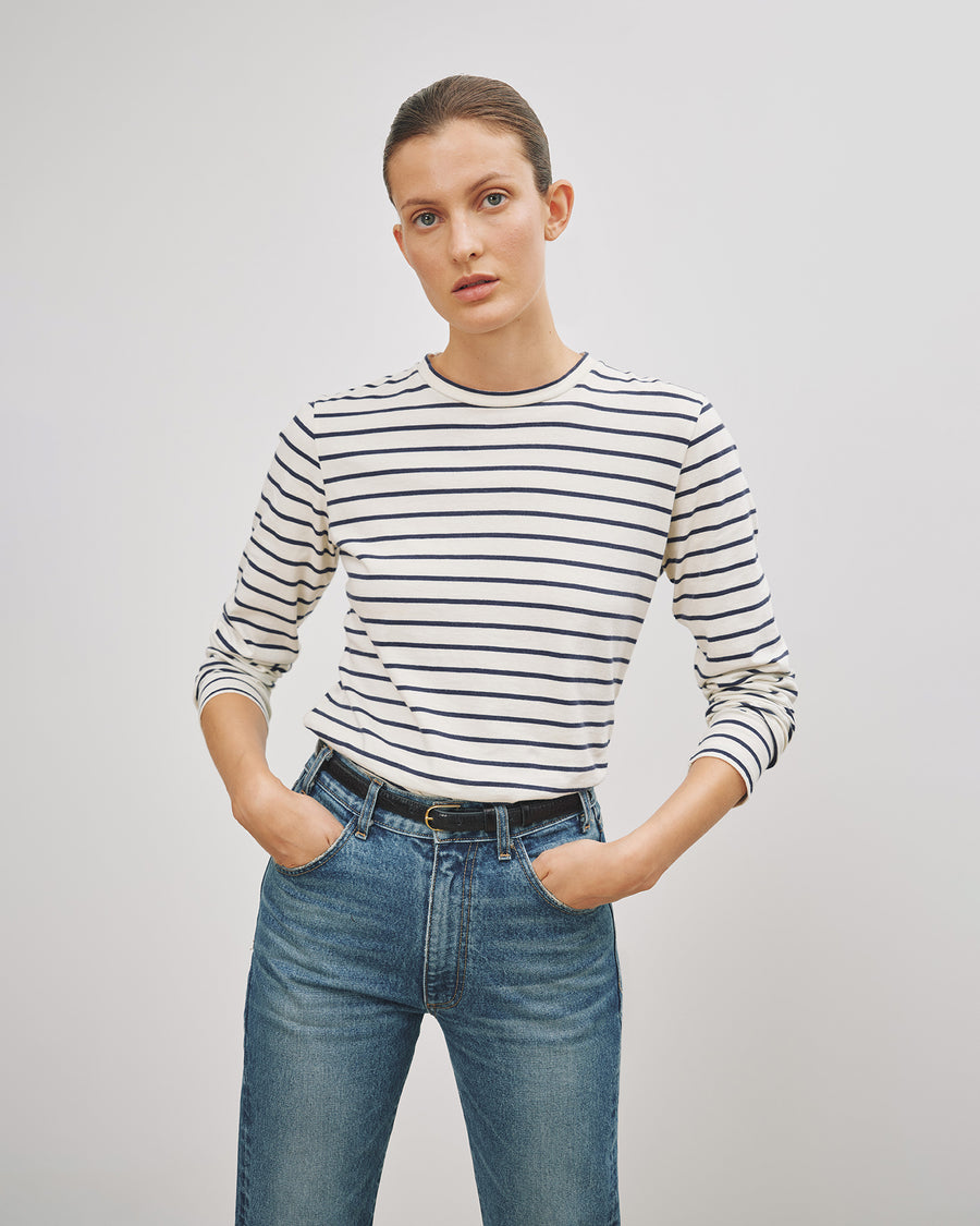 NAVY/IVORY STRIPE