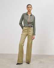 GAIA SILK SHIRT IN ADMIRAL GREEN