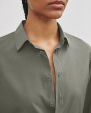 GAIA SILK SHIRT IN ADMIRAL GREEN