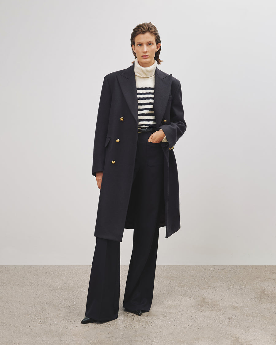 IVORY/DARK NAVY STRIPE