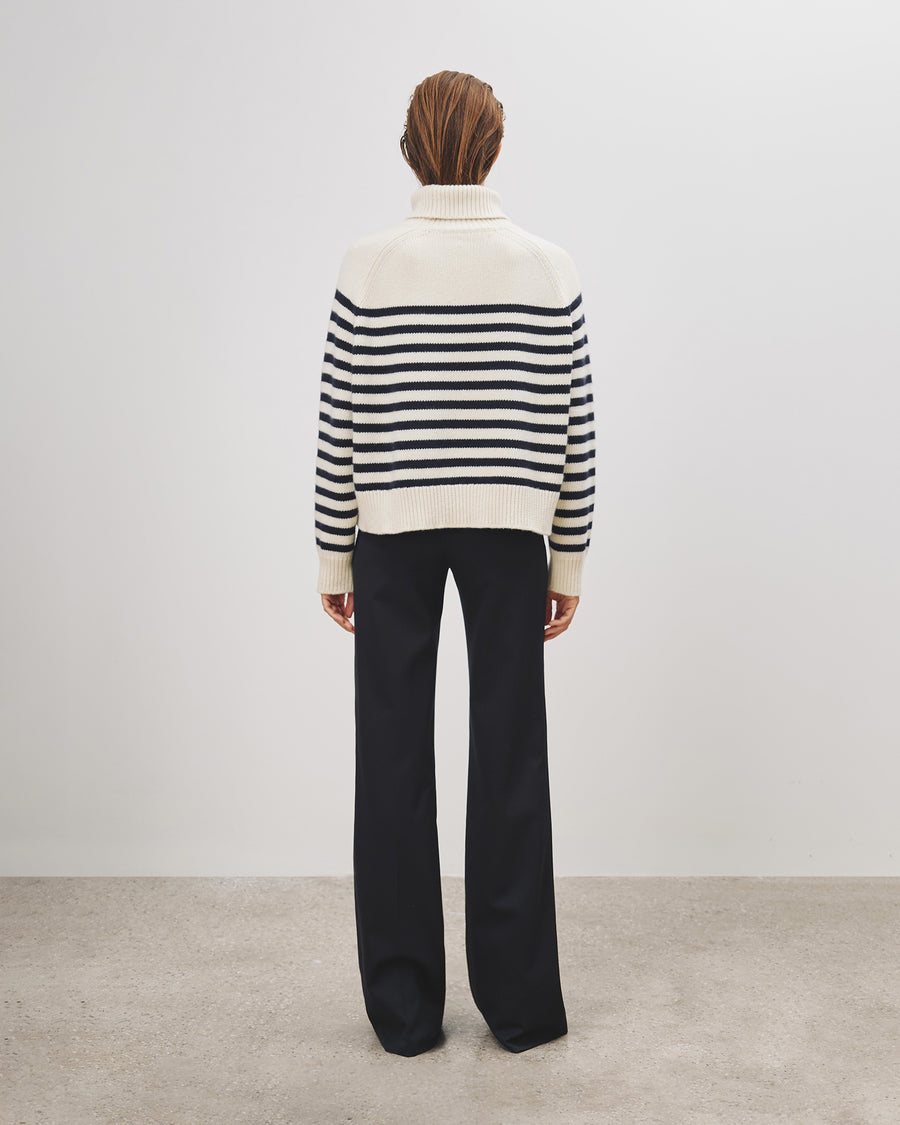 IVORY/DARK NAVY STRIPE