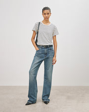 MARIELA TEE IN NAVY/IVORY STRIPE