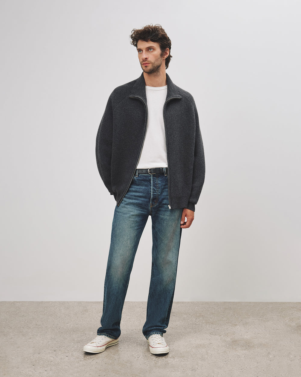 JAD SWEATER IN DARK CHARCOAL MELANGE