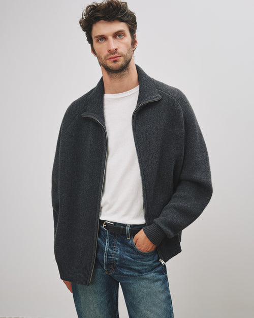 JAD SWEATER IN DARK CHARCOAL MELANGE