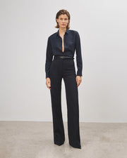 GAIA SILK SHIRT IN MIDNIGHT