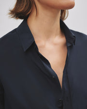 GAIA SILK SHIRT IN MIDNIGHT