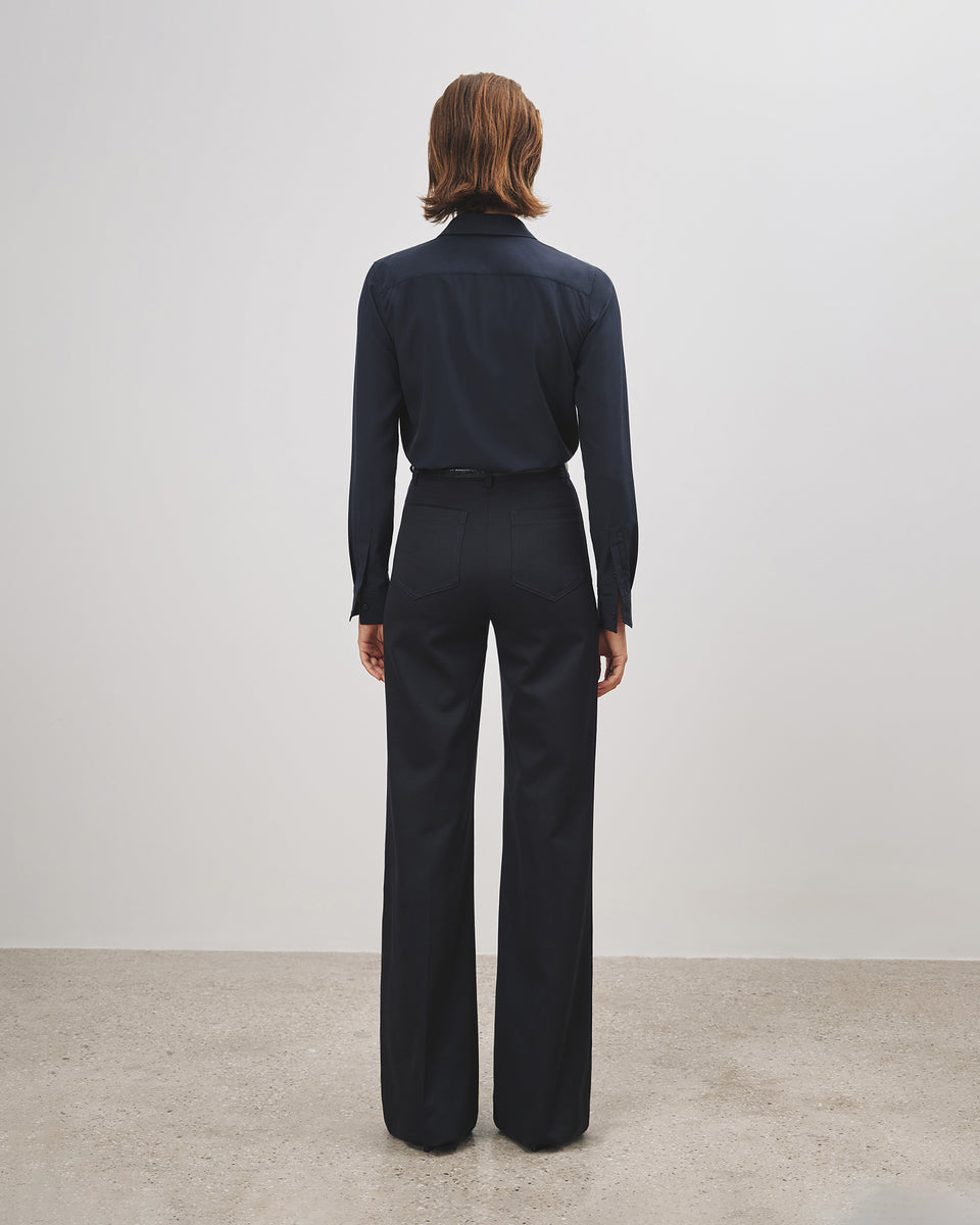 GAIA SILK SHIRT IN MIDNIGHT