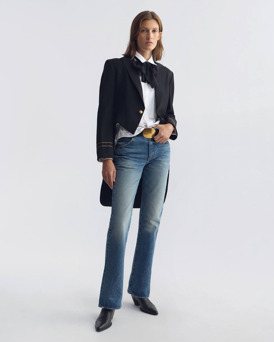 MATTHIEU WOOL JACKET IN BLACK W/ ANTIQUE GOLD EMBROIDERY
