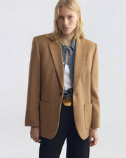 SOLVEIG WOOL BOYFRIEND BLAZER IN CAMEL