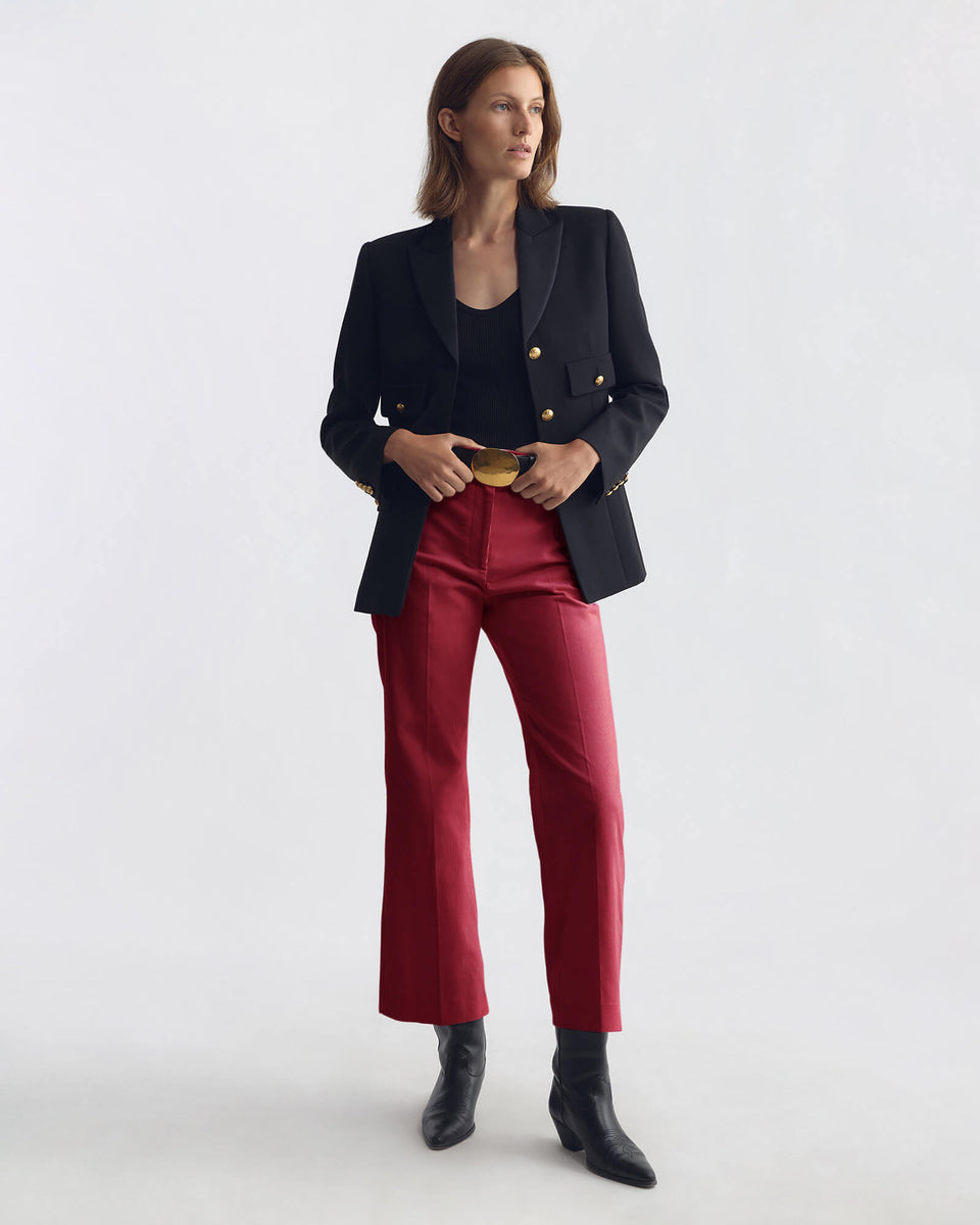 CROPPED CORETTE CORDUROY PANT IN RHUBARB