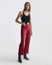 CROPPED CORETTE CORDUROY PANT IN RHUBARB