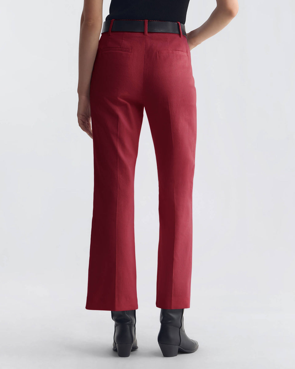 CROPPED CORETTE CORDUROY PANT IN RHUBARB