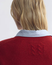 EMMA CASHMERE SWEATER IN CRIMSON RED