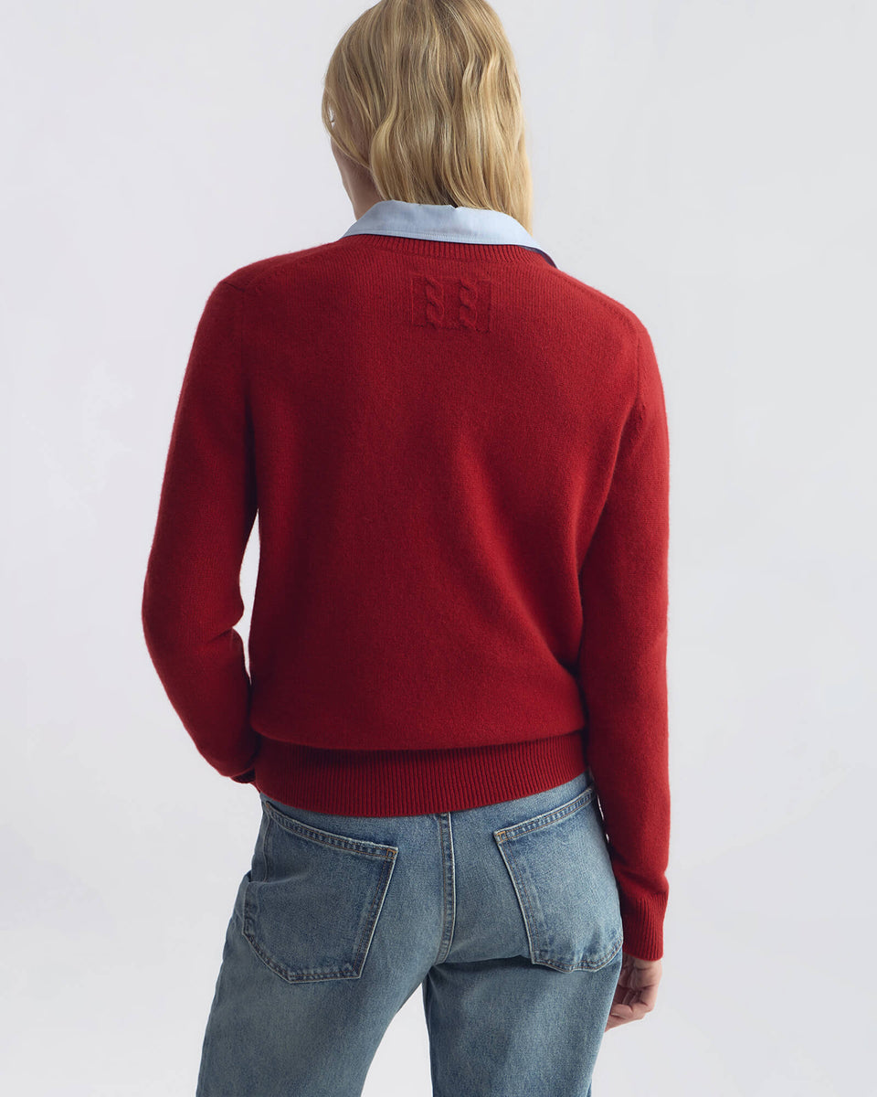 EMMA CASHMERE SWEATER IN CRIMSON RED