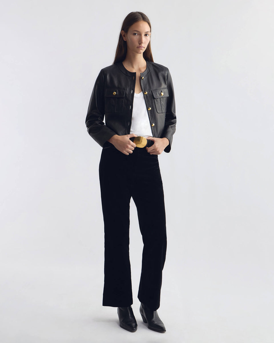 KITRA LEATHER JACKET IN BLACK