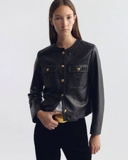 KITRA LEATHER JACKET IN BLACK