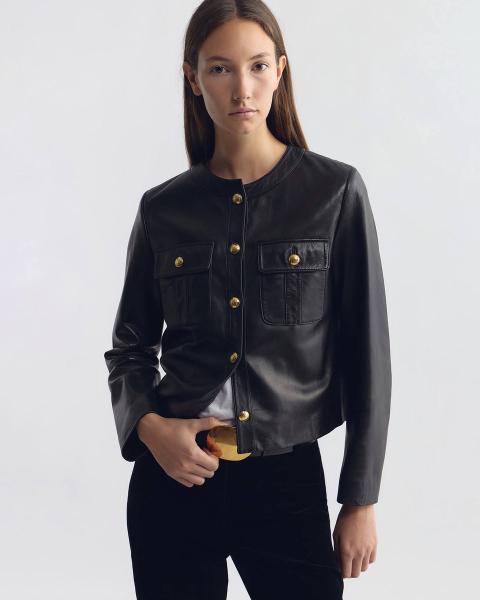 KITRA LEATHER JACKET IN BLACK