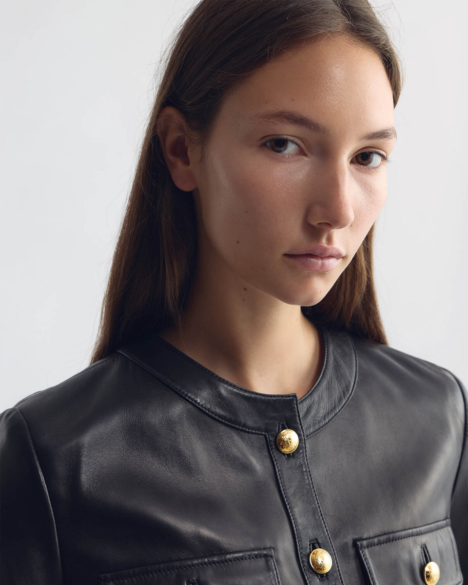 KITRA LEATHER JACKET IN BLACK