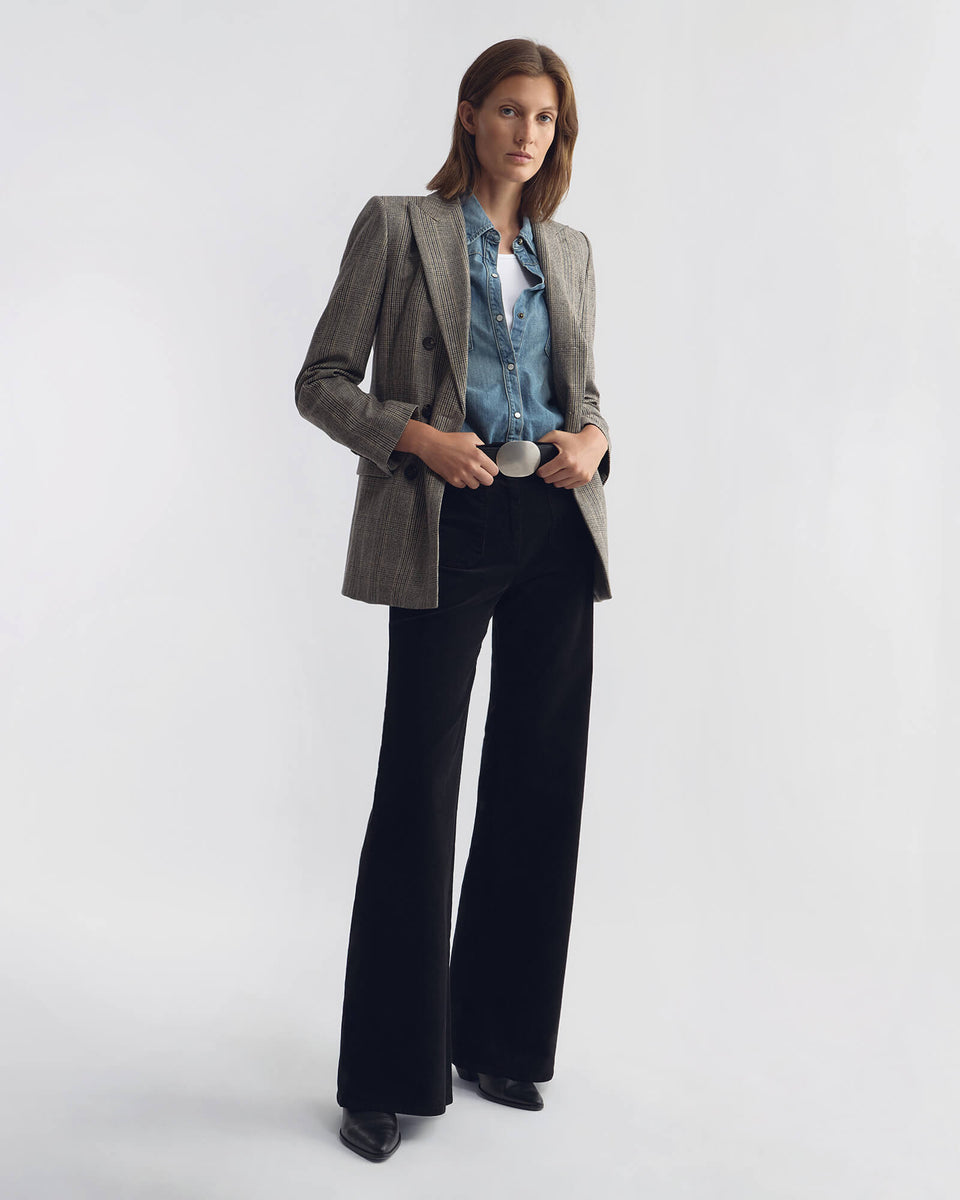 FLORENCE CORDUROY PANT IN JET BLACK