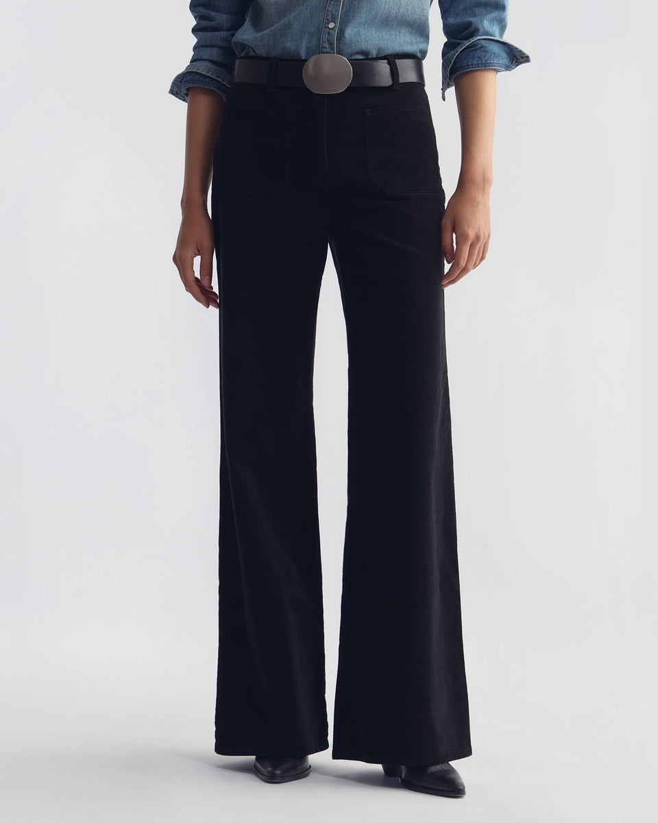 FLORENCE CORDUROY PANT IN JET BLACK